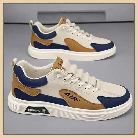 Sapatos Masculinos de Couro - Casual Fashion - Cano Baixo - Tendência Esportiva - Corrida
